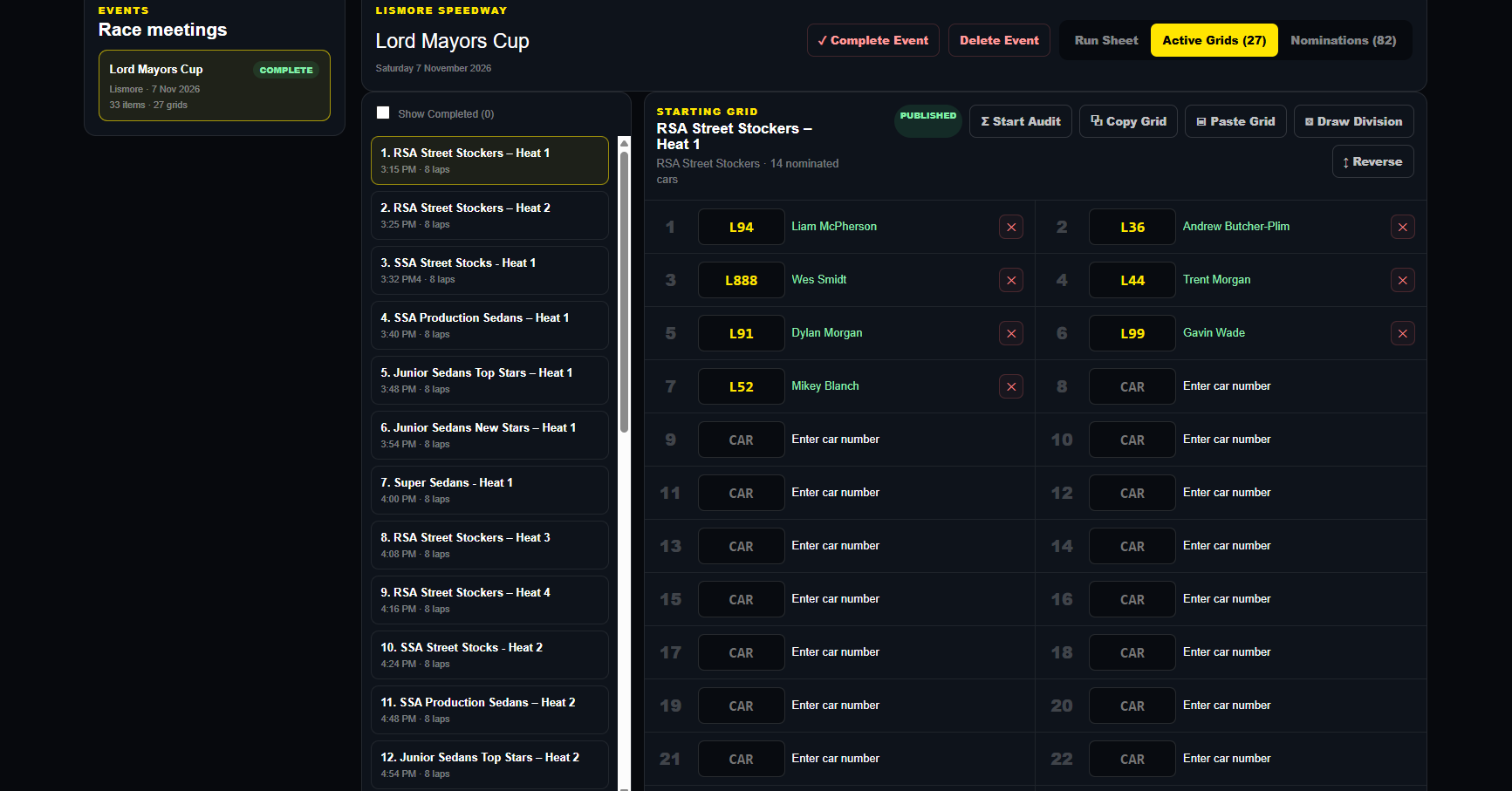 WOSGrids Grid Creation and Grid Audit