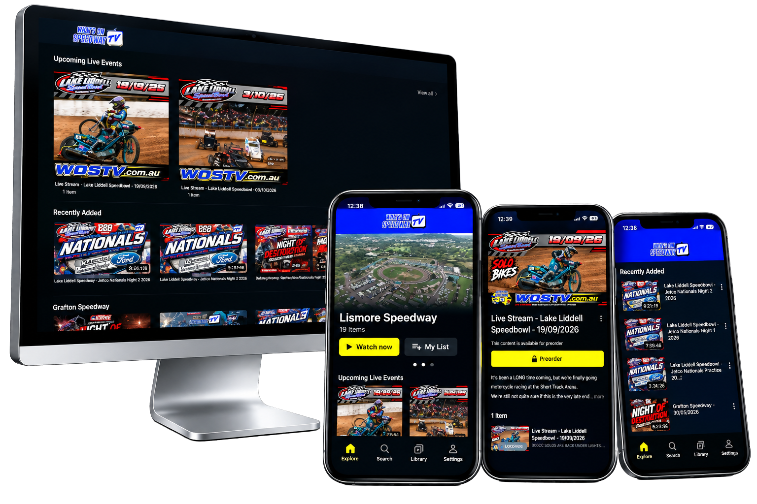 What's On Speedway TV Web and Mobile Platform